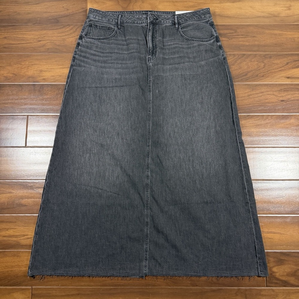 American Eagle Women's Size 18 / 34W Black To The Floor Maxi Denim Skirt